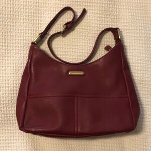 Liz Claiborne Deep Red Leather Shoulder Bah